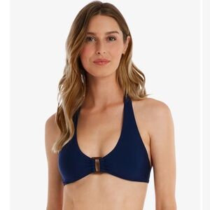 Helen Jon navy halter bikini top, size Medium like new!
